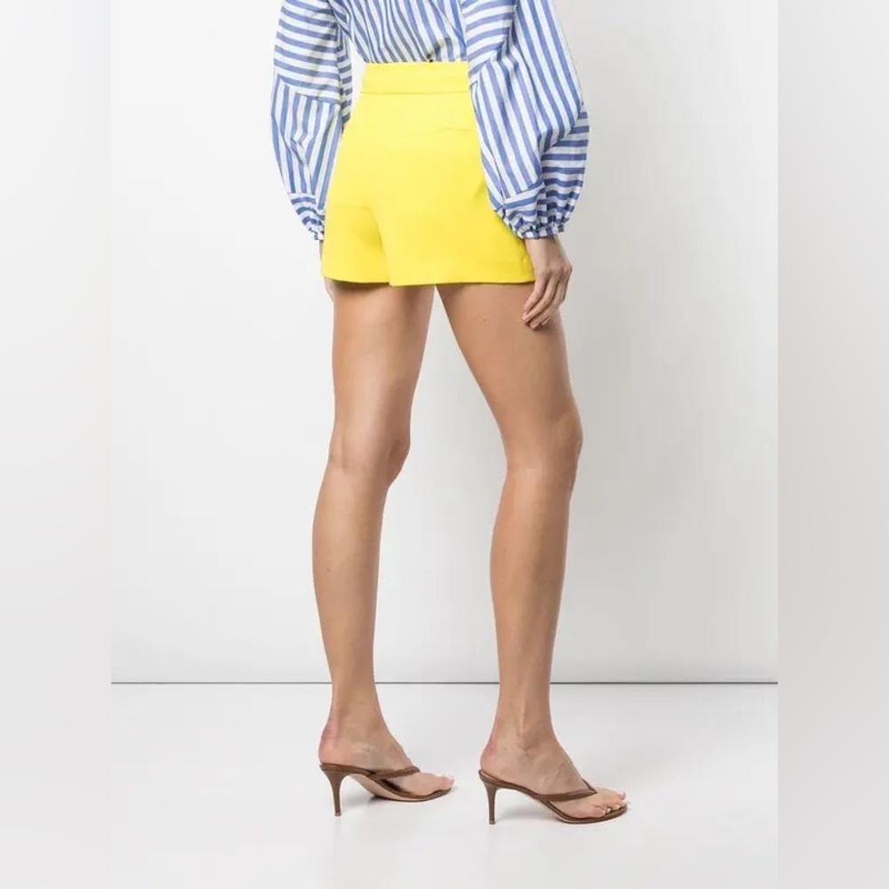 High-Rise Yellow Women's Tailored Shorts - Picture 2 of 6